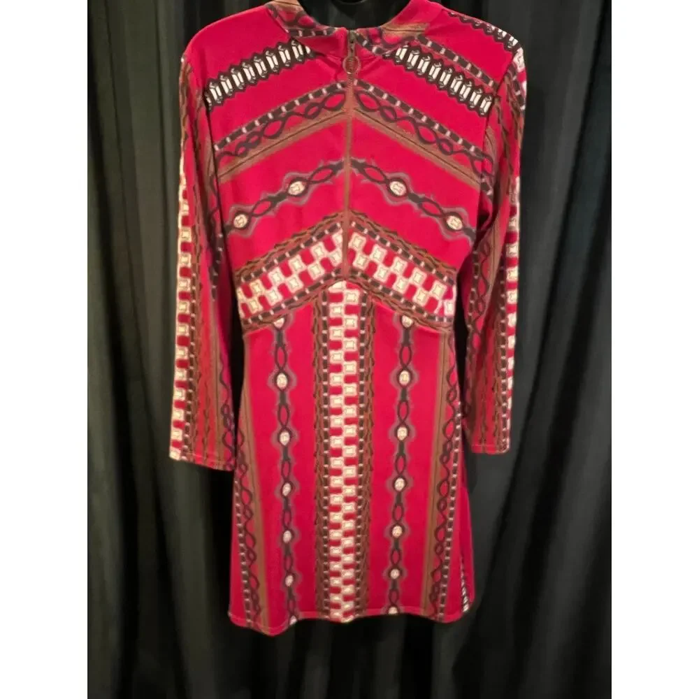 Free People Red Patterned Midi Dress